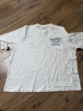 Old Navy White Crewneck Graphic Tee with Ford Logo